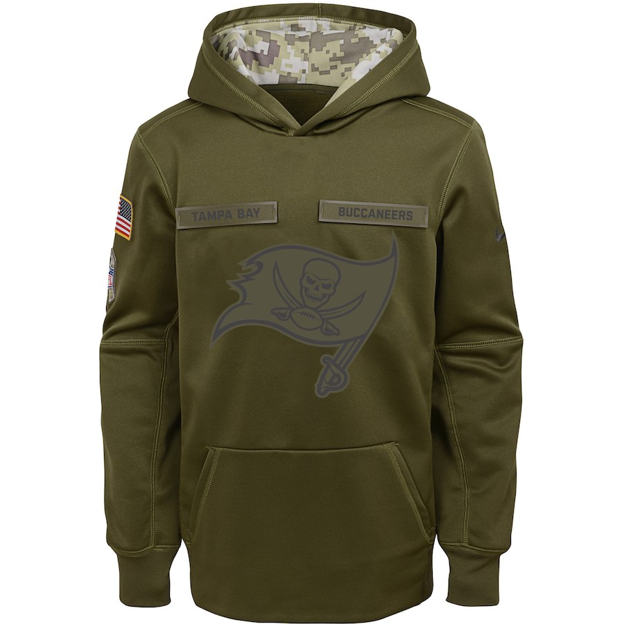 Tampa Bay Buccaneers Nike Youth Salute to Service Pullover Performance Hoodie Green->youth nfl jersey->Youth Jersey